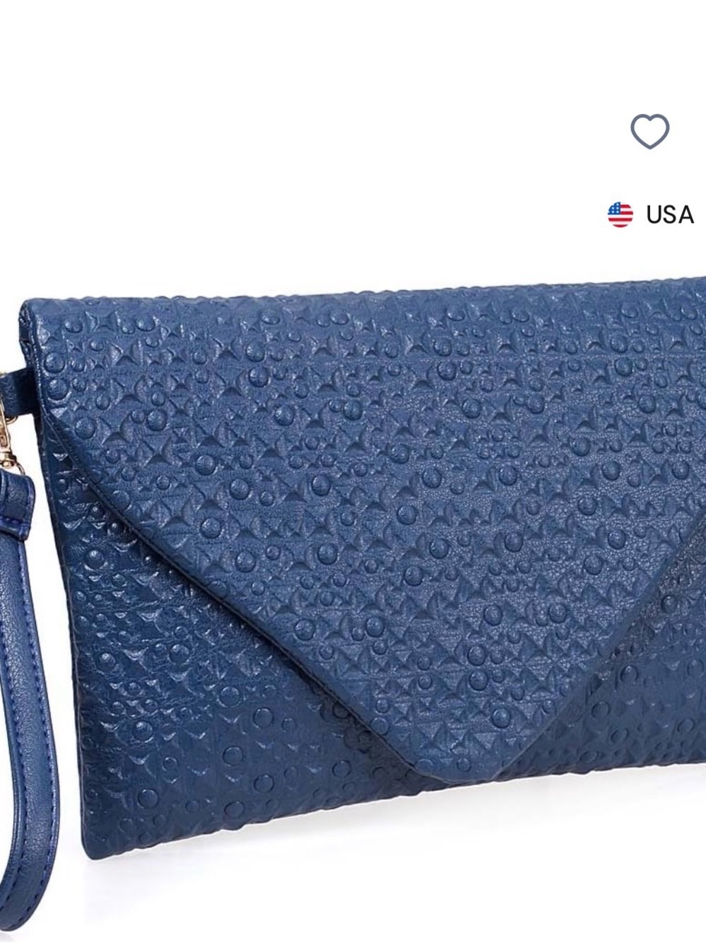 Navy Textured Envelope Clutch Wristlet - Women's Bag